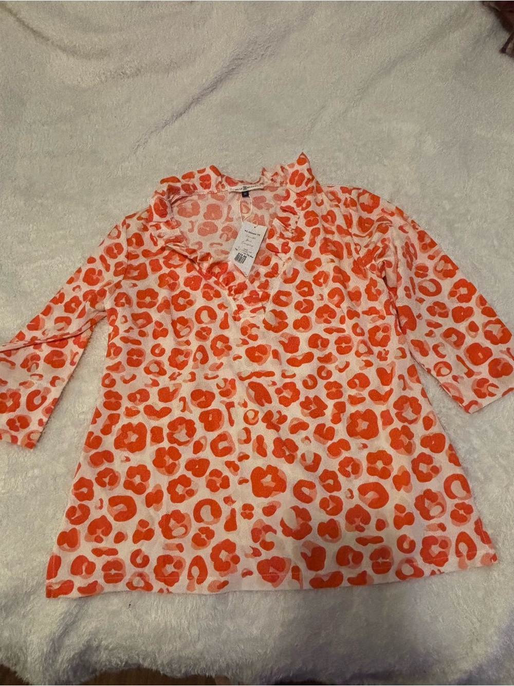 Women’s Pink & Orange Leopard Print Tunic Top